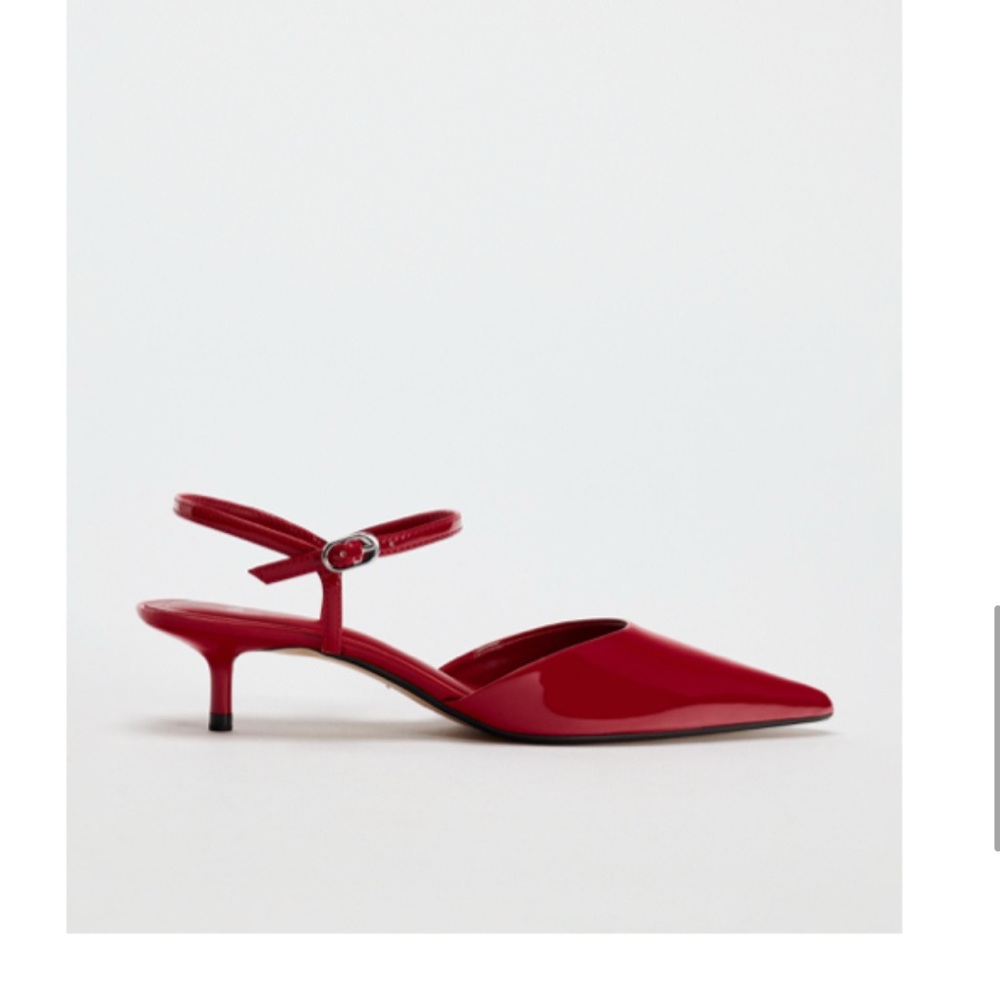 Zara Red Kitten Heels 8